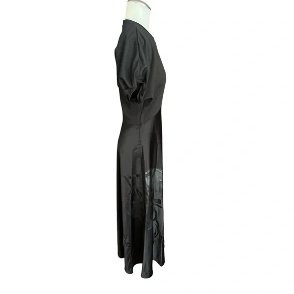 NWOT Ted Baker Short sleeve bias cut midi slip dress black size 1 US 4 Small